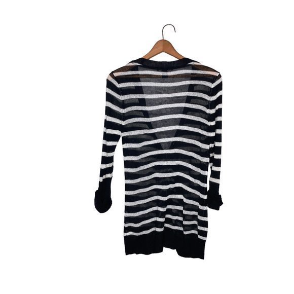 White House Black Market Medium M Striped Double Button Knit Cardigan Sweater - Picture 2 of 4